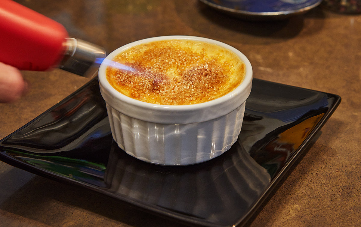 A grapefruit creme brulee