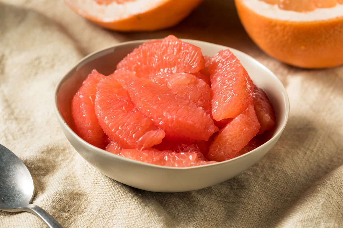 Slices of red grapefruit